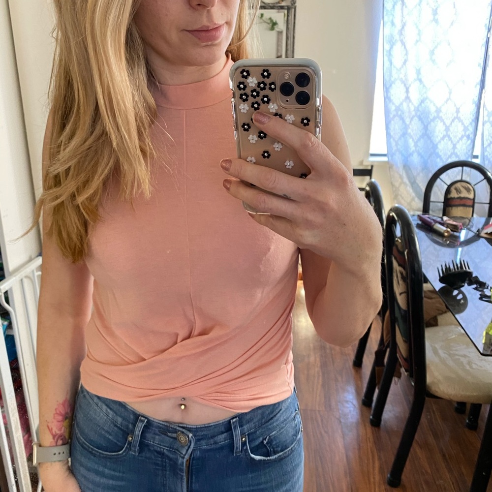 Guess Factory Knot front Hi Neck Top